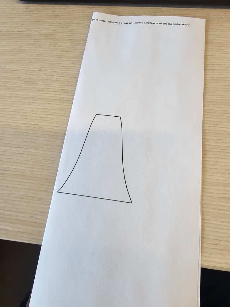 The template folded on the dashed line.