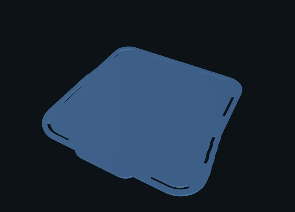 The flat lid of the case for the Square patch example, in the case panel's 3D preview.
